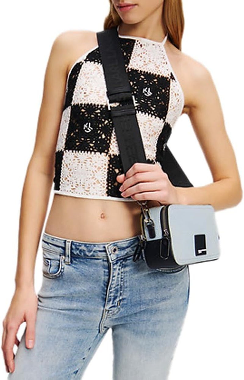 Karl Lagerfeld Jeans Dámská krabička Logo Taška na fotoaparát Cross Body, Světle modrá Dámské Tašky Naty Shop