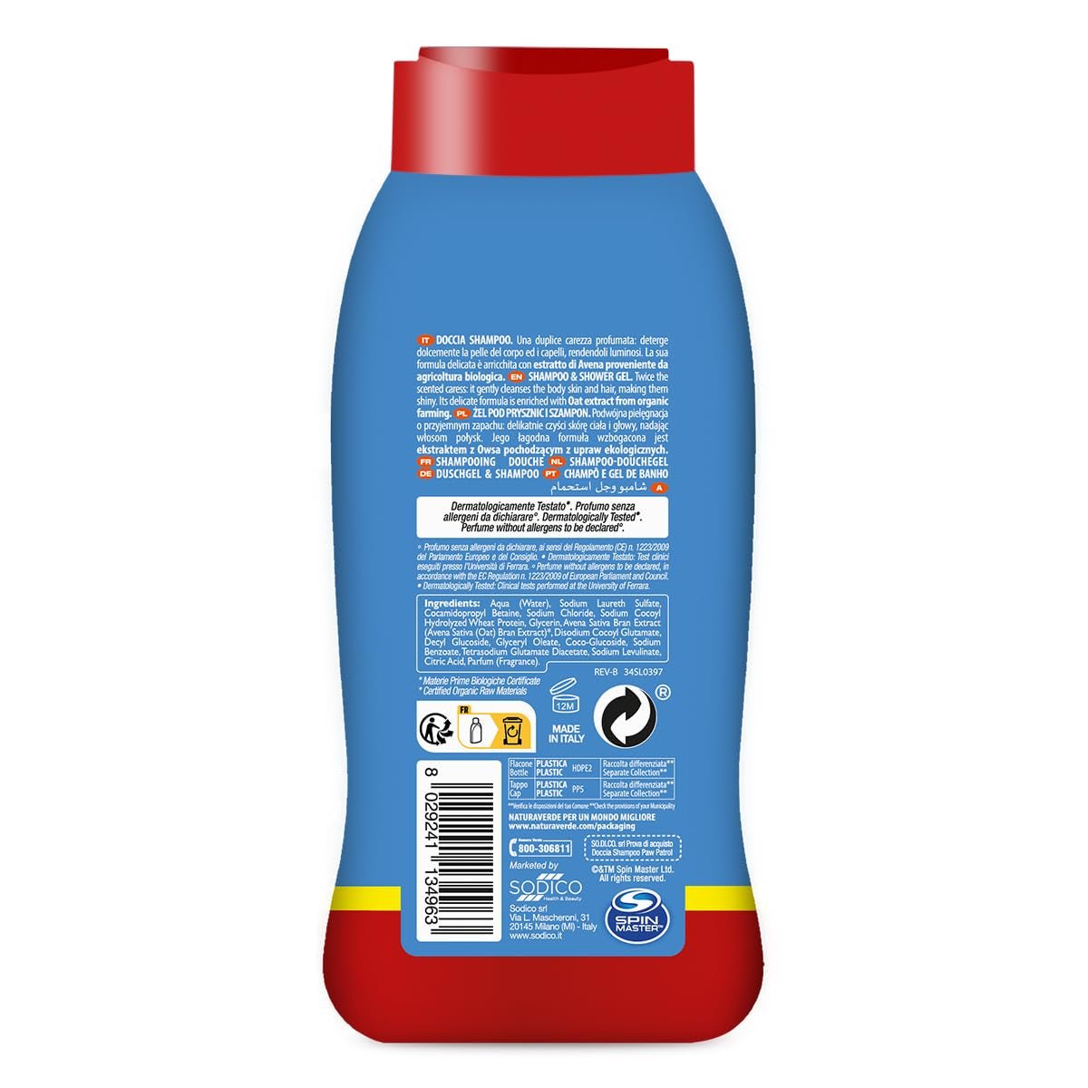 | Kids - Paw Patrol - Dětský sprchový šampon, sprchové mýdlo na tělo a vlasy, dětská hygiena, s organickým extraktem z ovsa, 250 ml Děti - Koupel a péče o pleť Naty Shop
