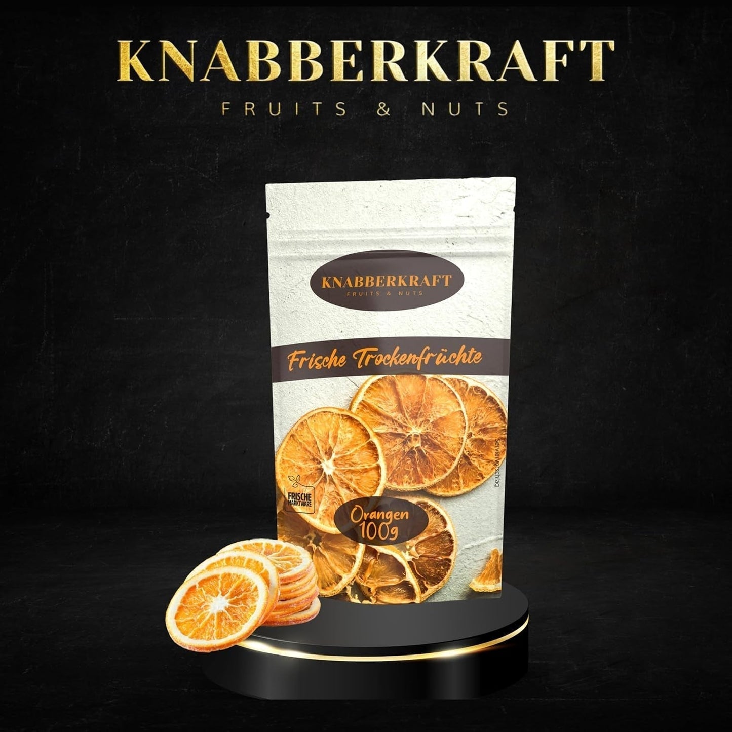 Knabberkraft Sušené plátky pomeranče 100g - Svačina a přírodní příchuť | Perfektní pro čaj, dezerty, dekorace a další | Bohaté na vitamín C a bez přísad Dehydrované produkty Naty Shop