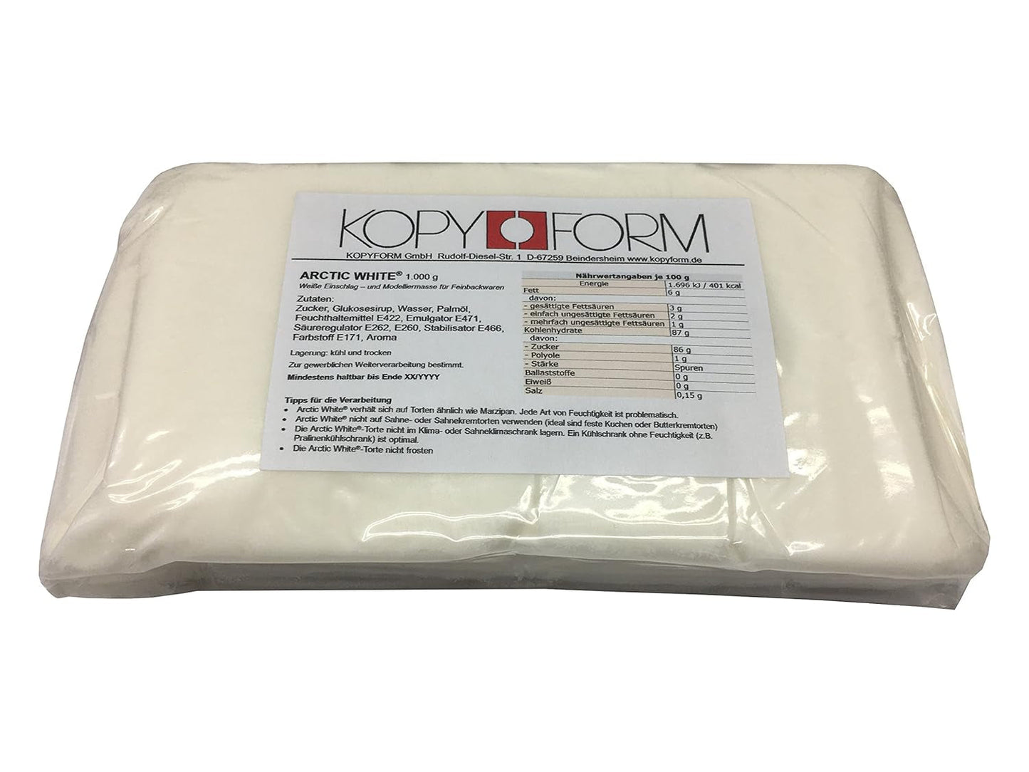 KOPYFORM rolkový fondant Arctic White® 5kg, bílá Cukrová pasta Naty Shop Výchozí název