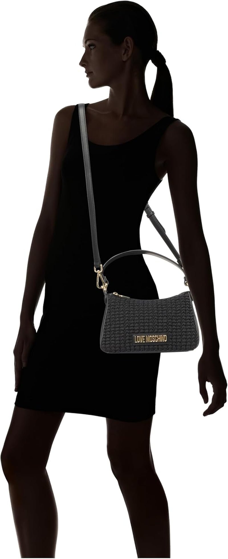 Dámská taška Love Moschino, Černá kabelka, Černé dámské tašky Naty Shop