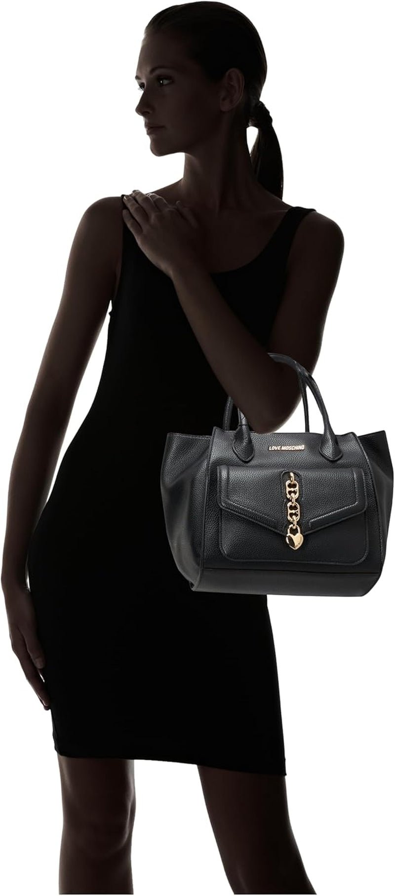 Černá taška přes rameno Love Moschino, dámské tašky jedné velikosti Naty Shop