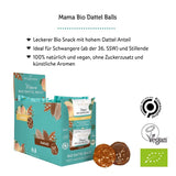 MABYEN Energy Balls Date Bio 20 ks. | Datle - Zdravé svačiny bez cukru pro těhotenství a kojení - Proteinové tyčinky se sušeným ovocem - 13 x kakao a 7 x dehydrované produkty s příchutí manga Naty Shop