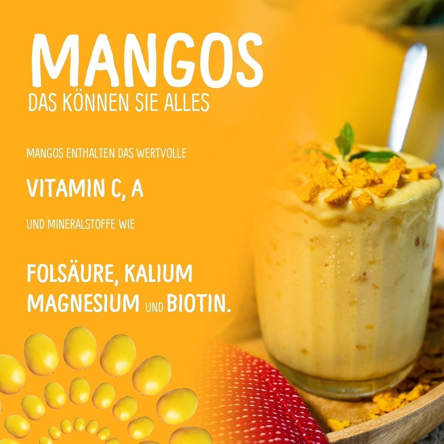 Lyofilizované mango: 100 g lyofilizovaného ovoce z jemných kousků manga bez přidaného cukru - sušené mango - sušené mango - sušené ovoce - sušené ovoce od NutriPur Dehydrated products Naty Shop