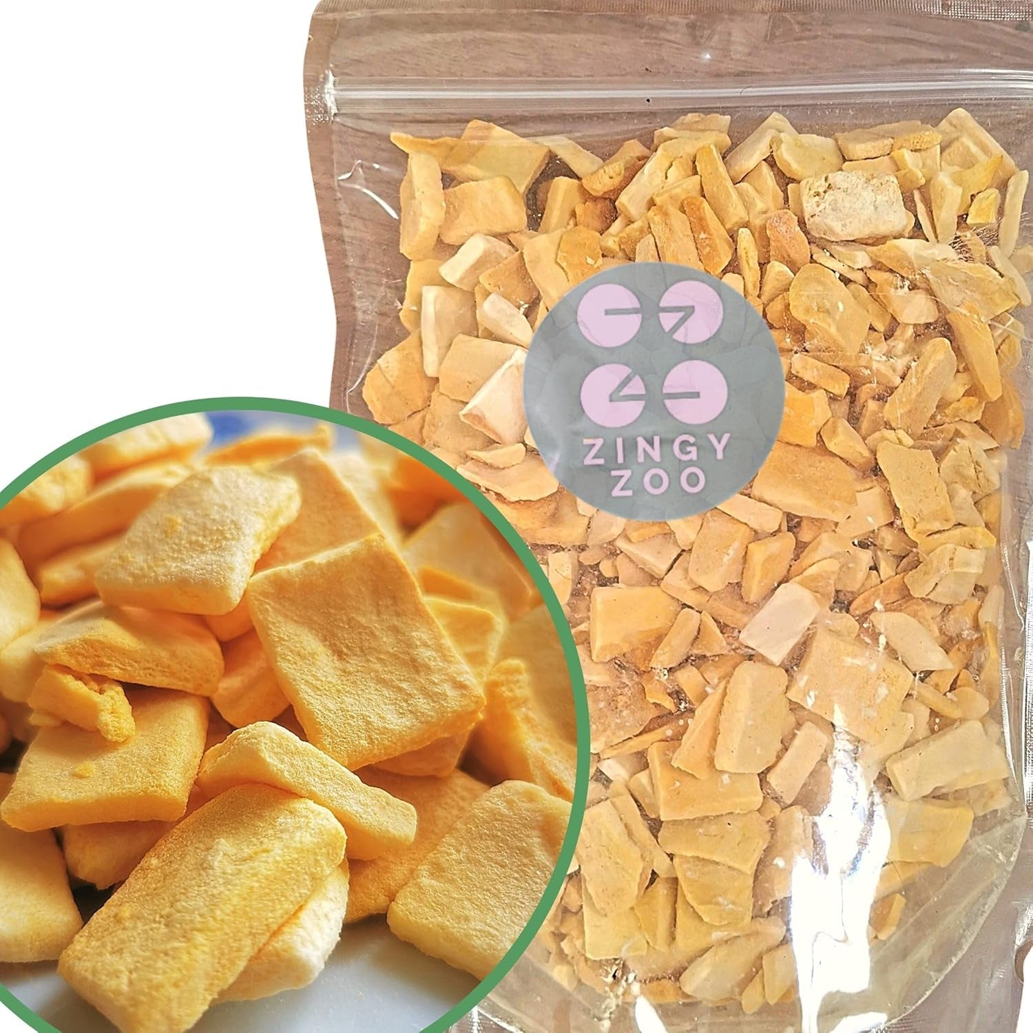 Mango sušené mrazem | Bez přidaného cukru Lyofilizované mango | Mrazem sušené mango Mango ovoce Sušené mango | Sušené mango Sušené ovoce bez přísad | Sušené mango ZingyZoo (100 g) Naty Shop Sušené produkty, kousky 500 g