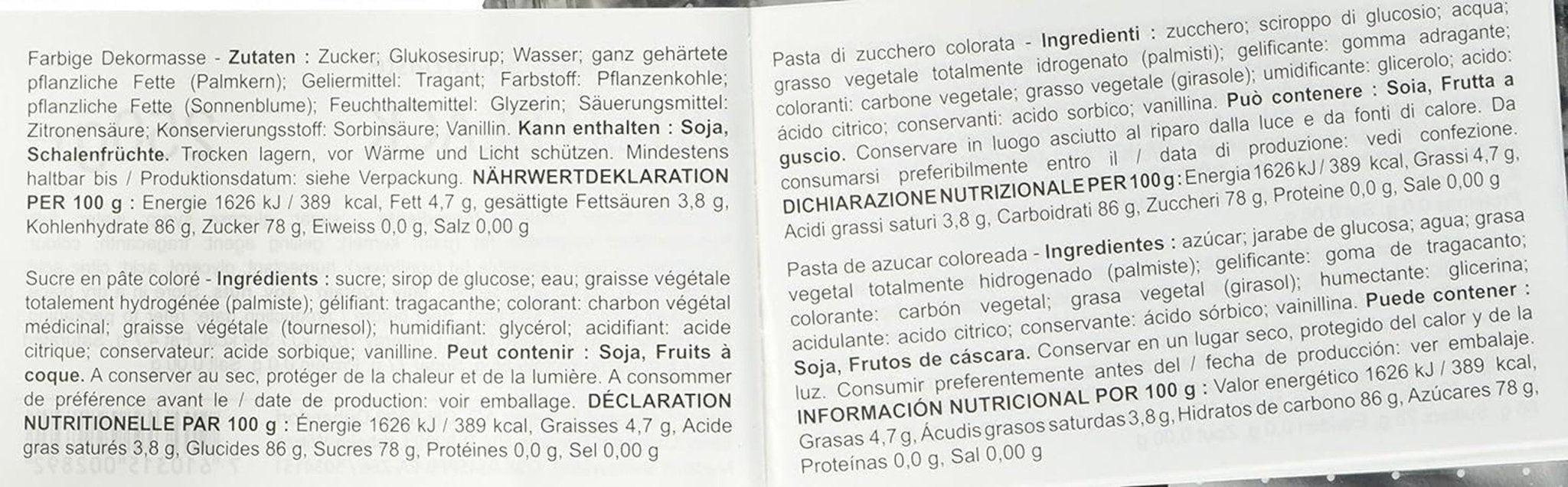 Massa Ticino roláda, cukrová pasta, černá 250 g Cukrová pasta Naty Shop