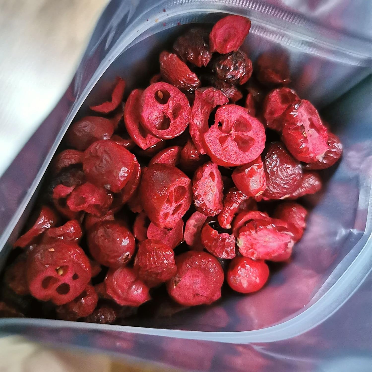 Lyofilizované brusinky bez cukru | XL 250g Lyofilizované přírodní neslazené brusinky | Lyofilizované přírodní divoké ovoce | Lyofilizované brusinky | ZingyZoo Dehydratované produkty Naty Shop
