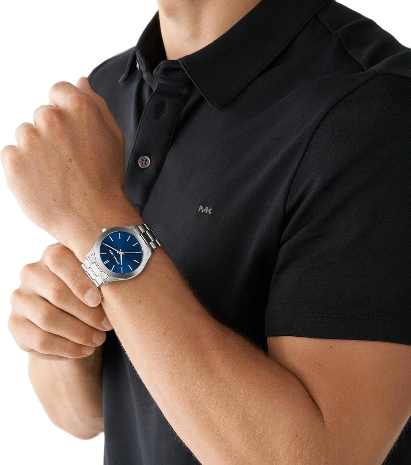 Michael Kors - Kolekce Slim Runway Stříbrná barva Pánské hodinky z nerezové oceli MK1060SET Pánská peněženka Naty Shop