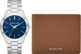 Michael Kors - Kolekce Slim Runway Stříbrná barva Pánské hodinky z nerezové oceli MK1060SET Peněženka Muži Naty Shop Výchozí název