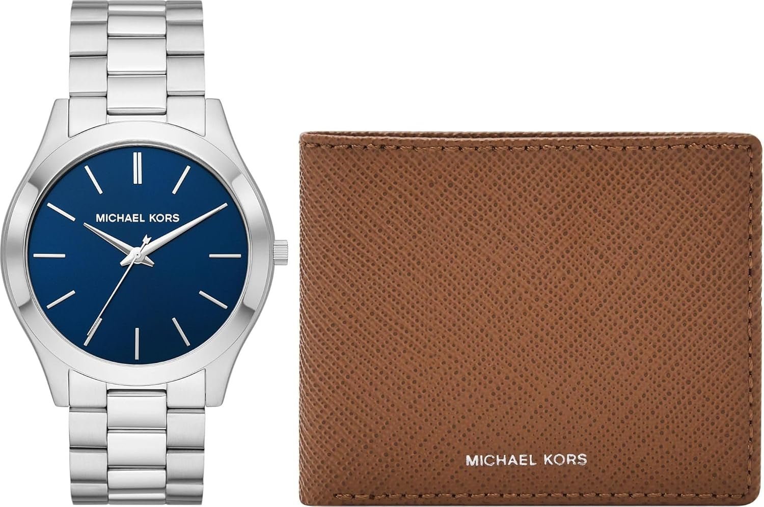 Michael Kors - Kolekce Slim Runway Stříbrná barva Pánské hodinky z nerezové oceli MK1060SET Peněženka Muži Naty Shop Výchozí název