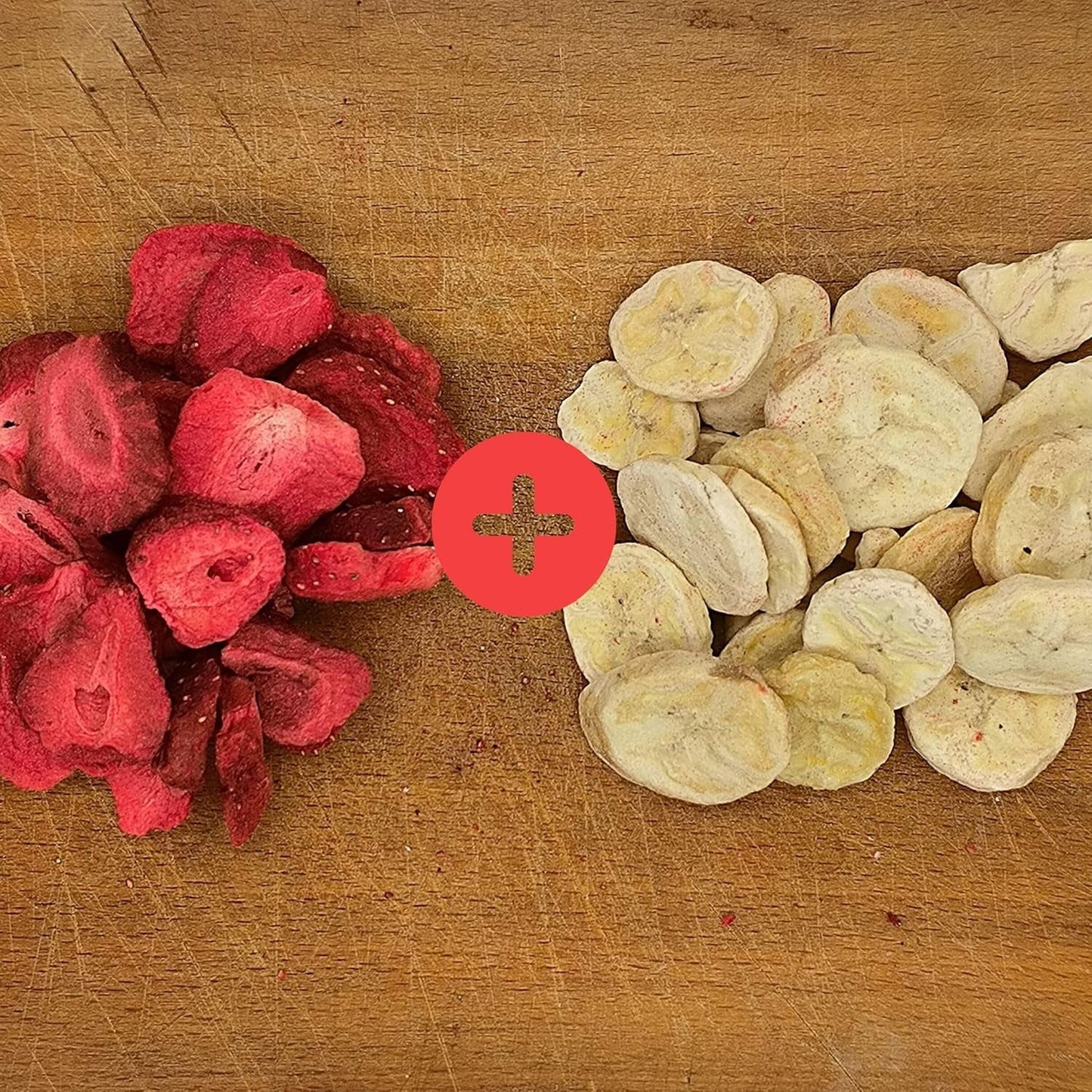 Mix mrazem sušeného ovoce ErdBana XL 300g | Lyofilizované banány + lyofilizované jahody Degustační sada lyofilizovaného ovoce | Mrazem sušená ovocná směs jahod a banánů | ZingyZoo Dehydratované produkty Naty Shop
