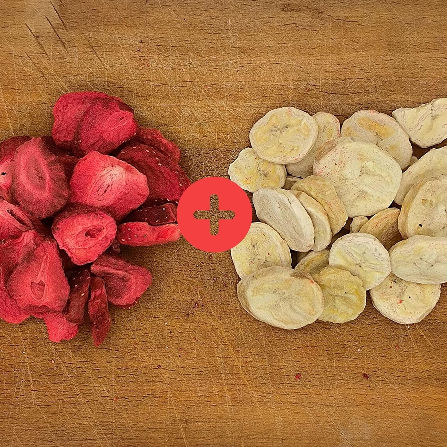 Mix mrazem sušeného ovoce ErdBana XL 300g | Lyofilizované banány + lyofilizované jahody Degustační sada lyofilizovaného ovoce | Mrazem sušená ovocná směs jahod a banánů | ZingyZoo Dehydratované produkty Naty Shop