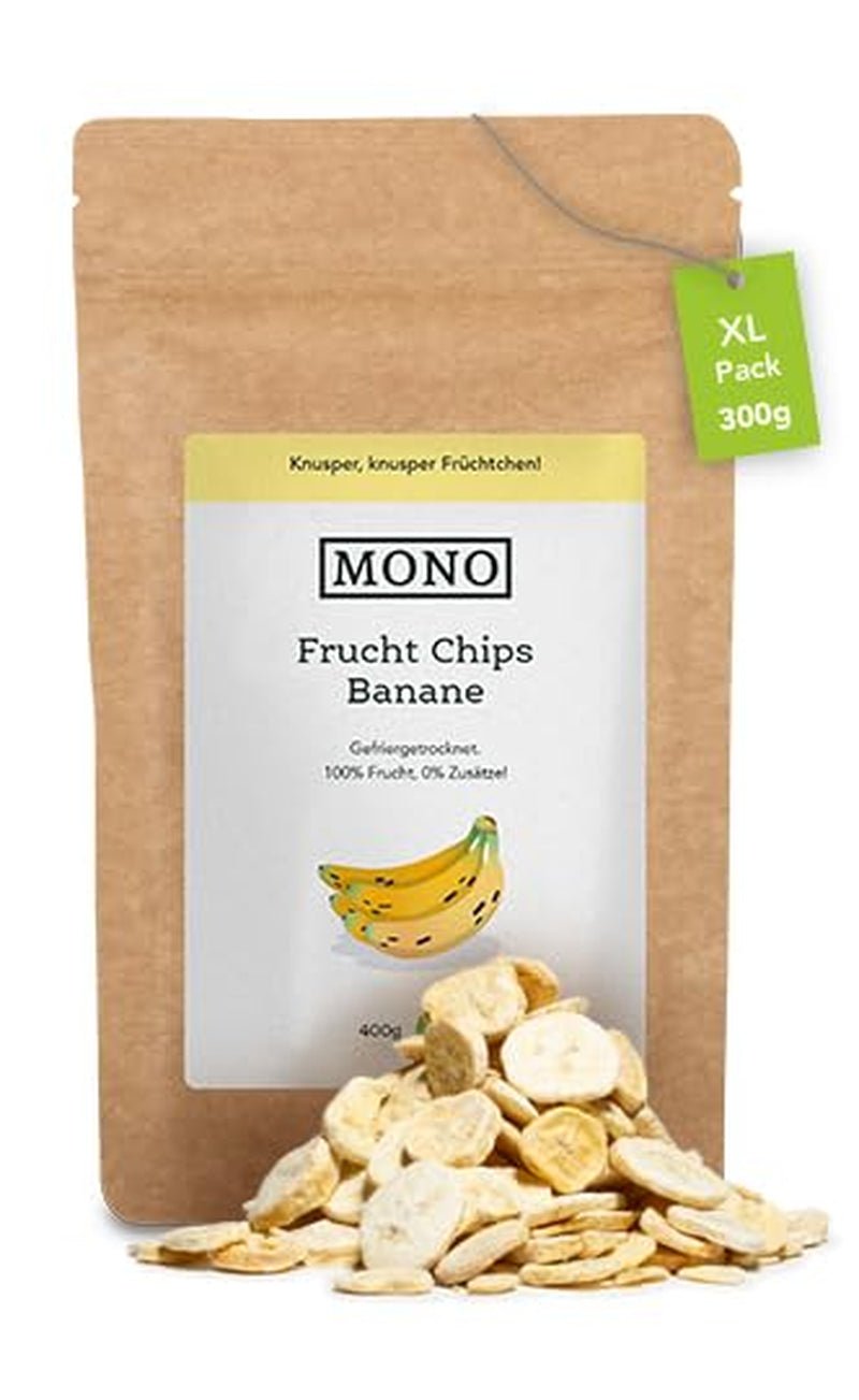 Mono lyofilizované chipsy - 300g jahodové chipsy ze 100% přírodních jahod - sušené tropické ovoce - sušené jahodové ovoce - snack do müsli a dezertů - jahodové chipsy Dehydrované produkty Naty Shop Banana