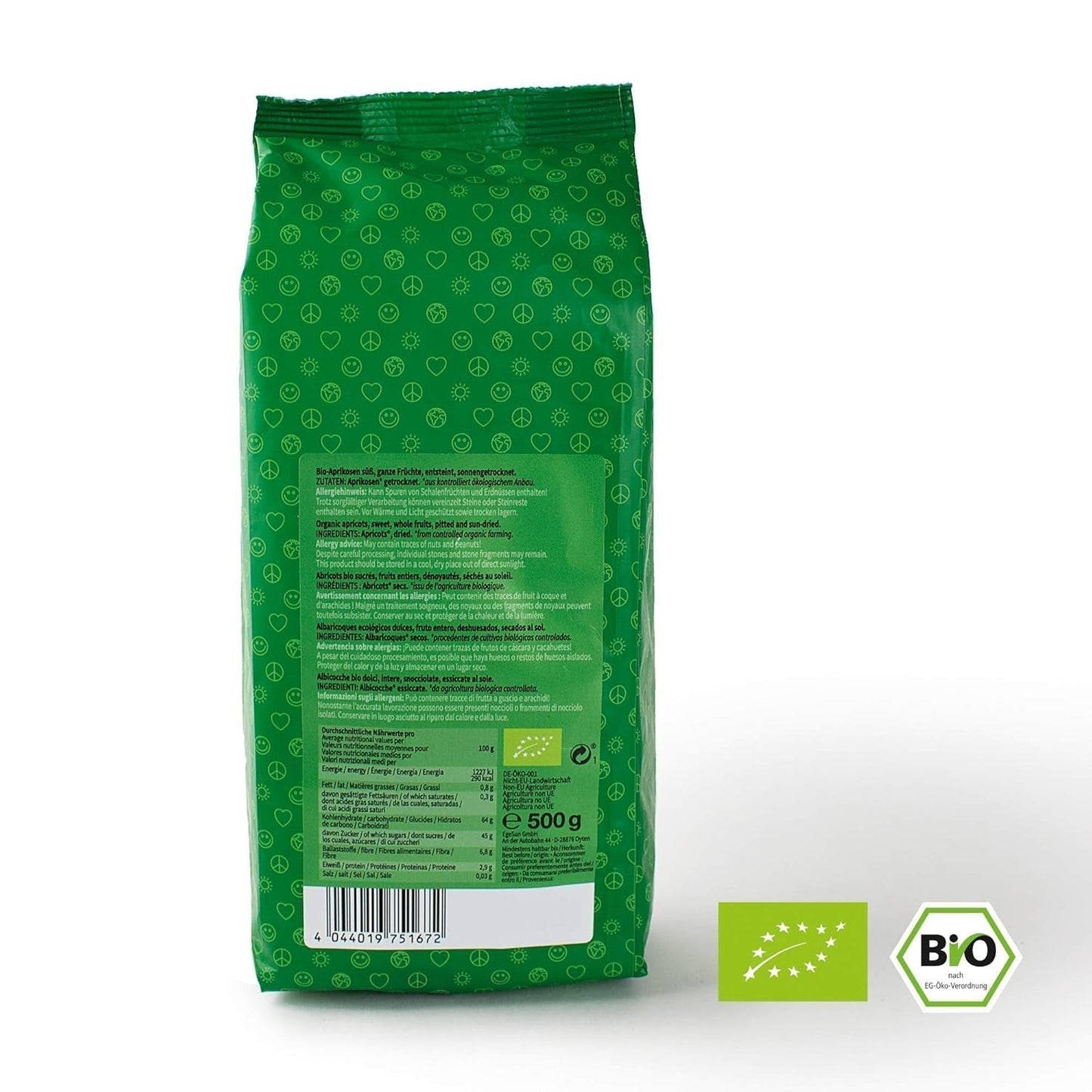 Mundo Feliz Sušené meruňky s peckami z ekologického zemědělství, 2 x 500 g Sušené produkty Můj obchod