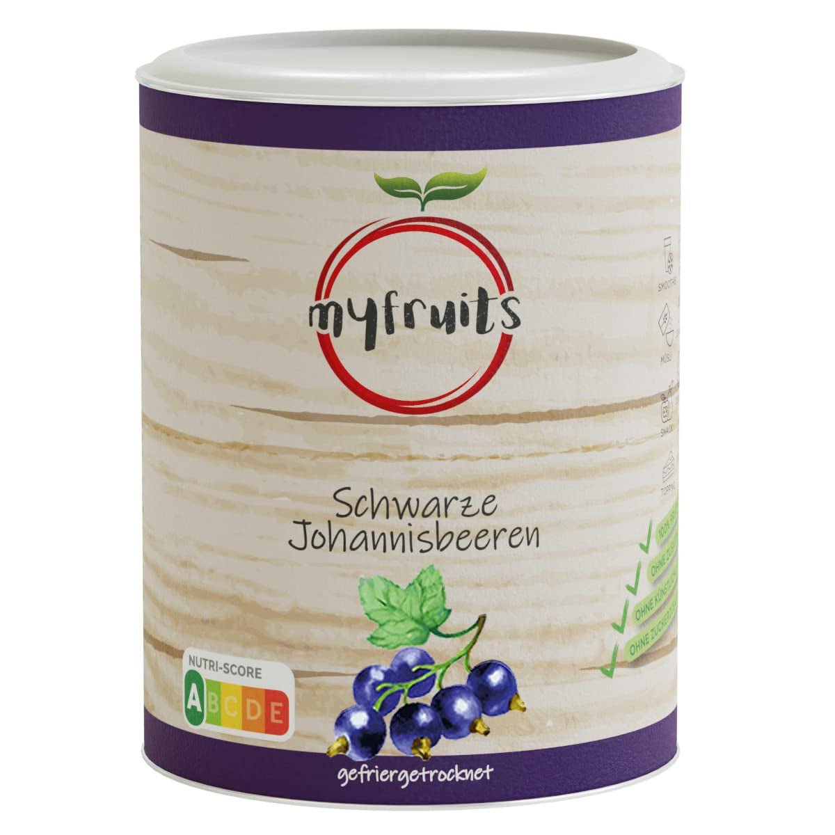 myfruits černý rybíz, lyofilizované ovoce, 100g, bez přísad, 100% černý rybíz, lyofilizované a sušené ovoce na müsli nebo kaši... Dehydrované produkty Naty Shop Výchozí název