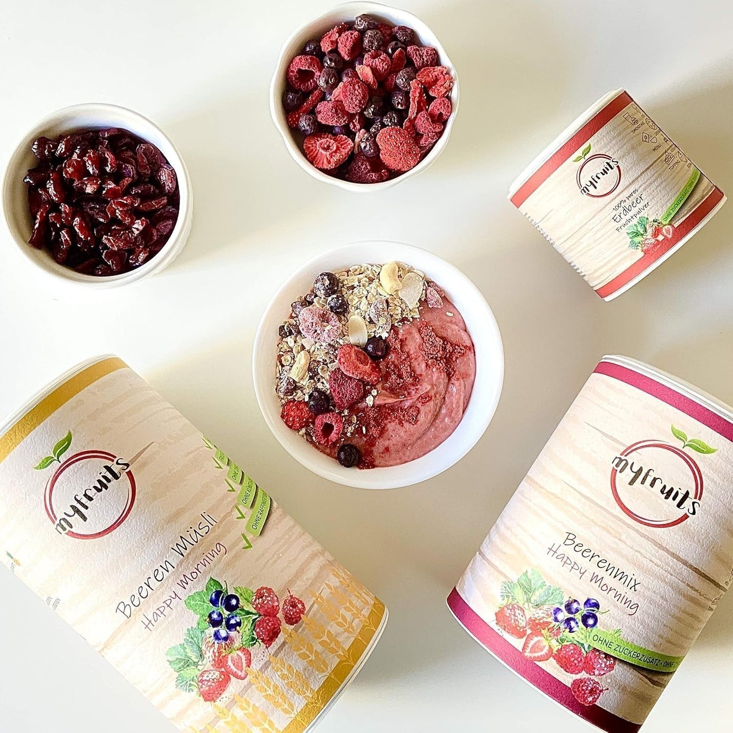 myfruits berry mix, 300g, lyofilizované ovoce a směs bobulí, bez přidaného cukru, jahody, maliny, červený rybíz, sušené ovoce mix Dehydrované produkty Naty Shop