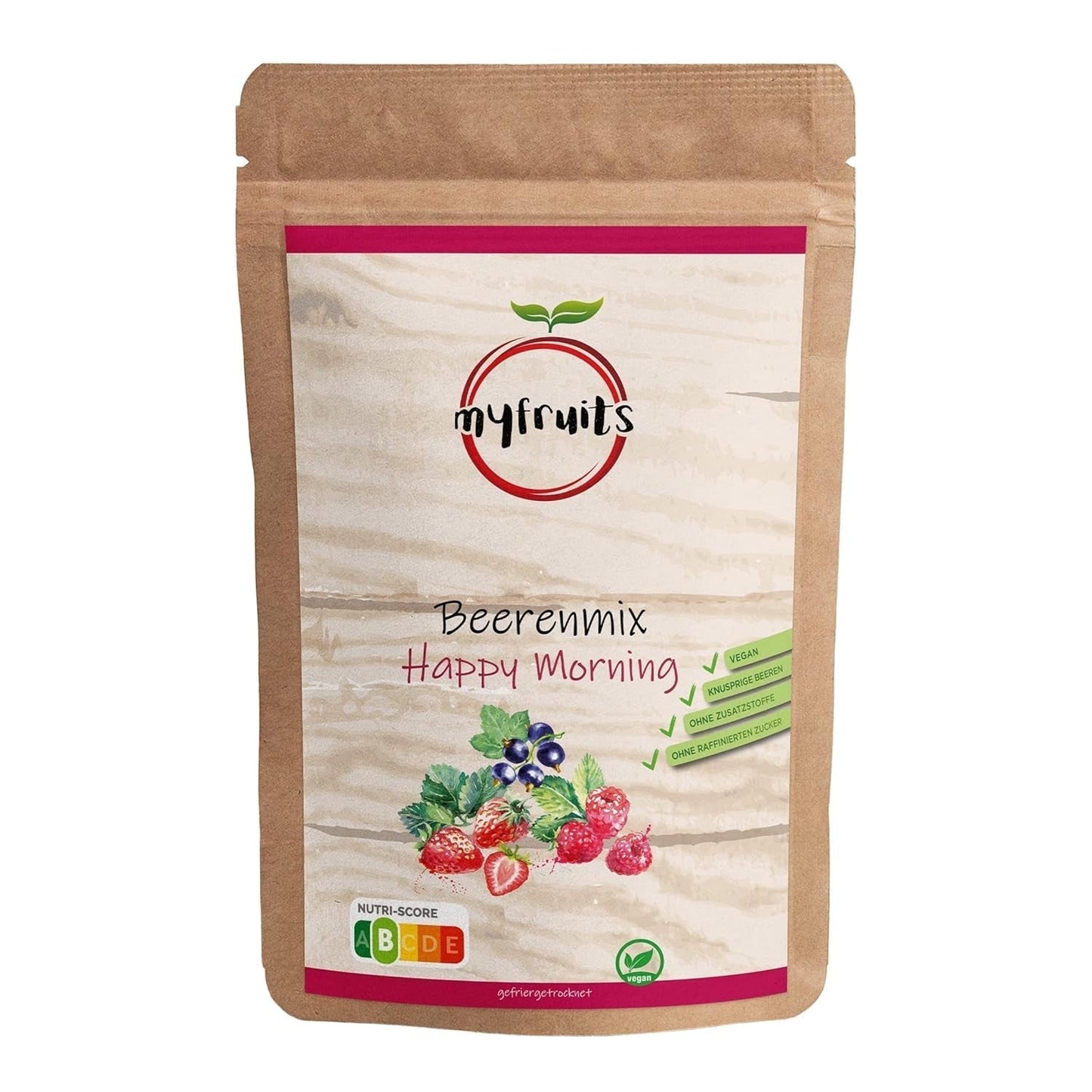myfruits berry mix, 300g, lyofilizované ovoce a mix bobulí, bez přidaného cukru, jahody, maliny, červený rybíz, sušené ovoce mix Dehydrované produkty Naty Shop 300 G (1 balení)