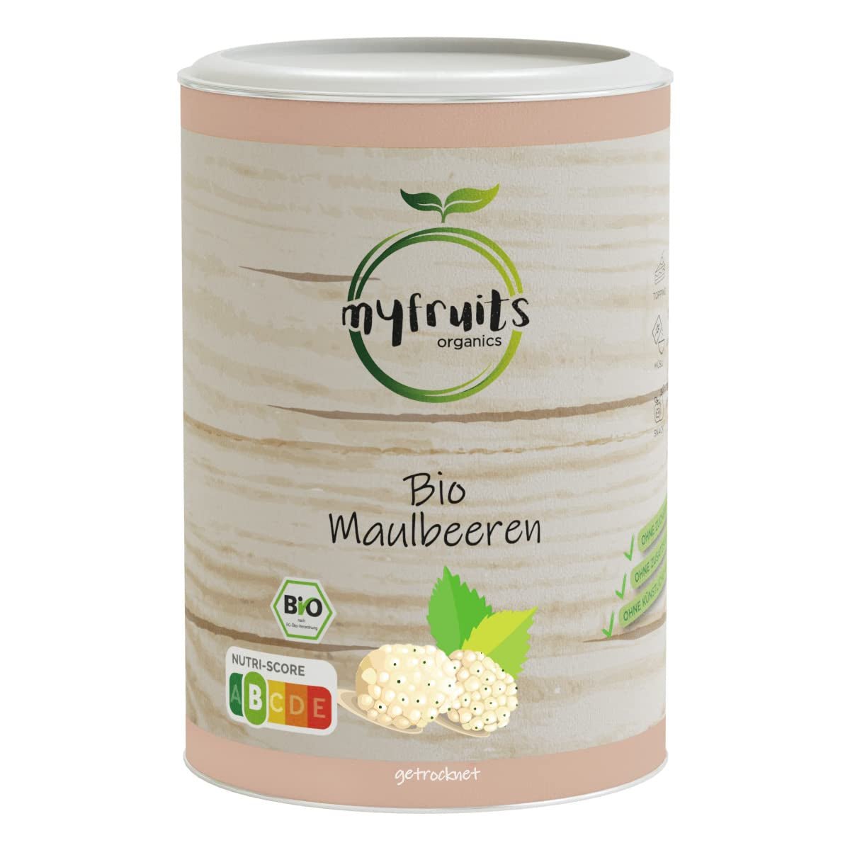 myfruits bio sušené ostružiny, 750g, sušené na slunci, bez přísad. Z certifikovaného ekologického zemědělství, sušené bílé ostružiny Dehydrované produkty Naty Shop 300 G (1 balení)