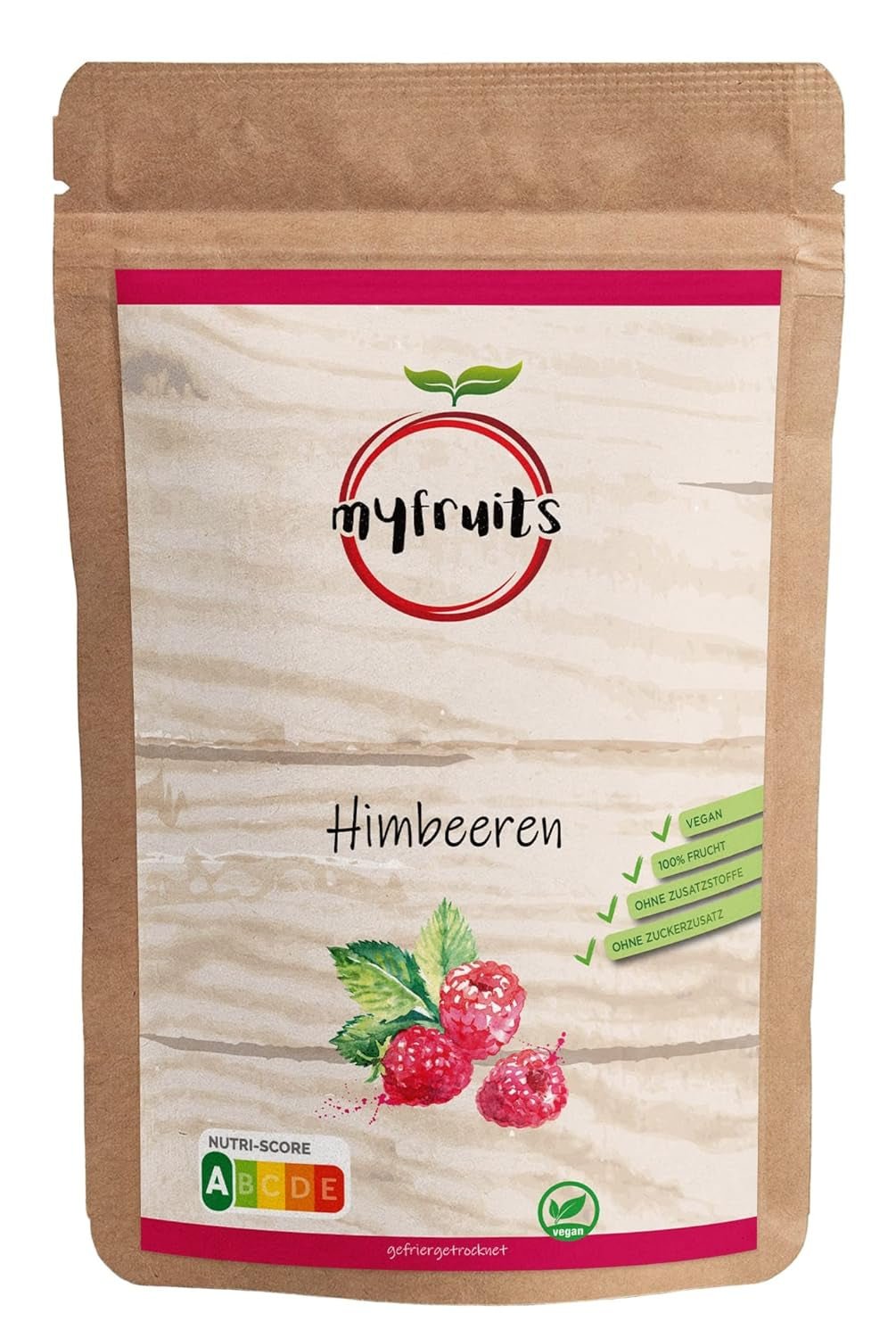 myfruits maliny, lyofilizované, 300g, bez přísad, 100% sušené maliny, lyofilizované ovoce do müsli nebo jako svačina... Dehydrované produkty Naty Shop 300 G (1 balení)