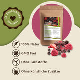 Mynatura Barevná směs mrazem sušených bobulí I Směs ovoce I Maliny I Černý rybíz I Jahody I Ovocné přesnídávky I Veganské I 350g Dehydrované produkty Naty Shop