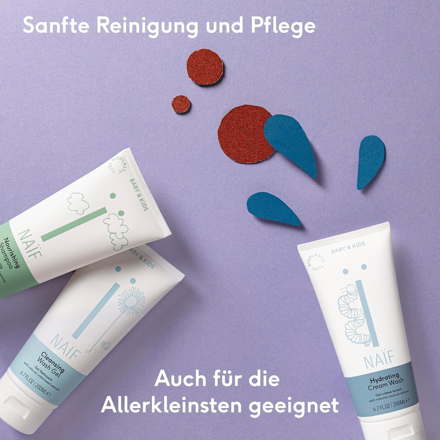Naïf - Ošetřující šampon - pro kojence a děti - Dětský šampon s přírodními složkami - 100% vegan - 0% SLES - Bez mikroplastů, silikonů a parabenů - 200 ml Děti - Péče o koupel a pleť Naty Shop