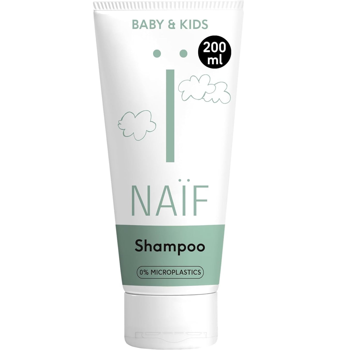 Naïf - Ošetřující šampon - pro kojence a děti - Dětský šampon s přírodními složkami - 100% vegan - 0% SLES - Bez mikroplastů, silikonů a parabenů - 200 ml Děti - Péče do koupele a pokožky Naty Shop M