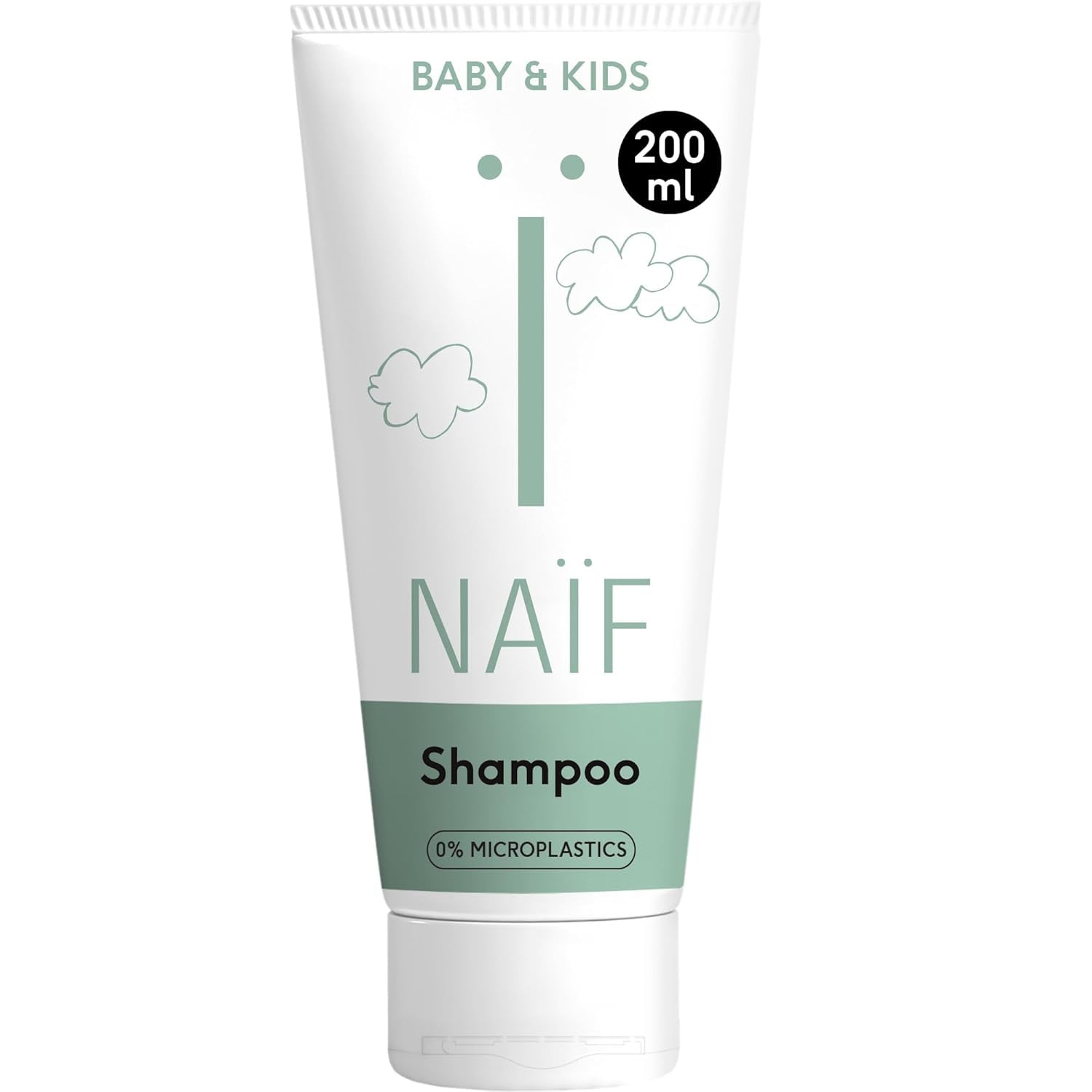 Naïf - Ošetřující šampon - pro kojence a děti - Dětský šampon s přírodními složkami - 100% vegan - 0% SLES - Bez mikroplastů, silikonů a parabenů - 200 ml Děti - Péče do koupele a pokožky Naty Shop M