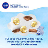 NIVEA BABY koupel & šampon od hlavy až k patě, jemný veganský šampon pro dětskou pokožku a vlásky s mandlovým olejem, relaxační sprchový gel s hypoalergenním složením bez parabenů a mikroplastů (200 ml) Děti - péče o pleť a koupel Naty Shop