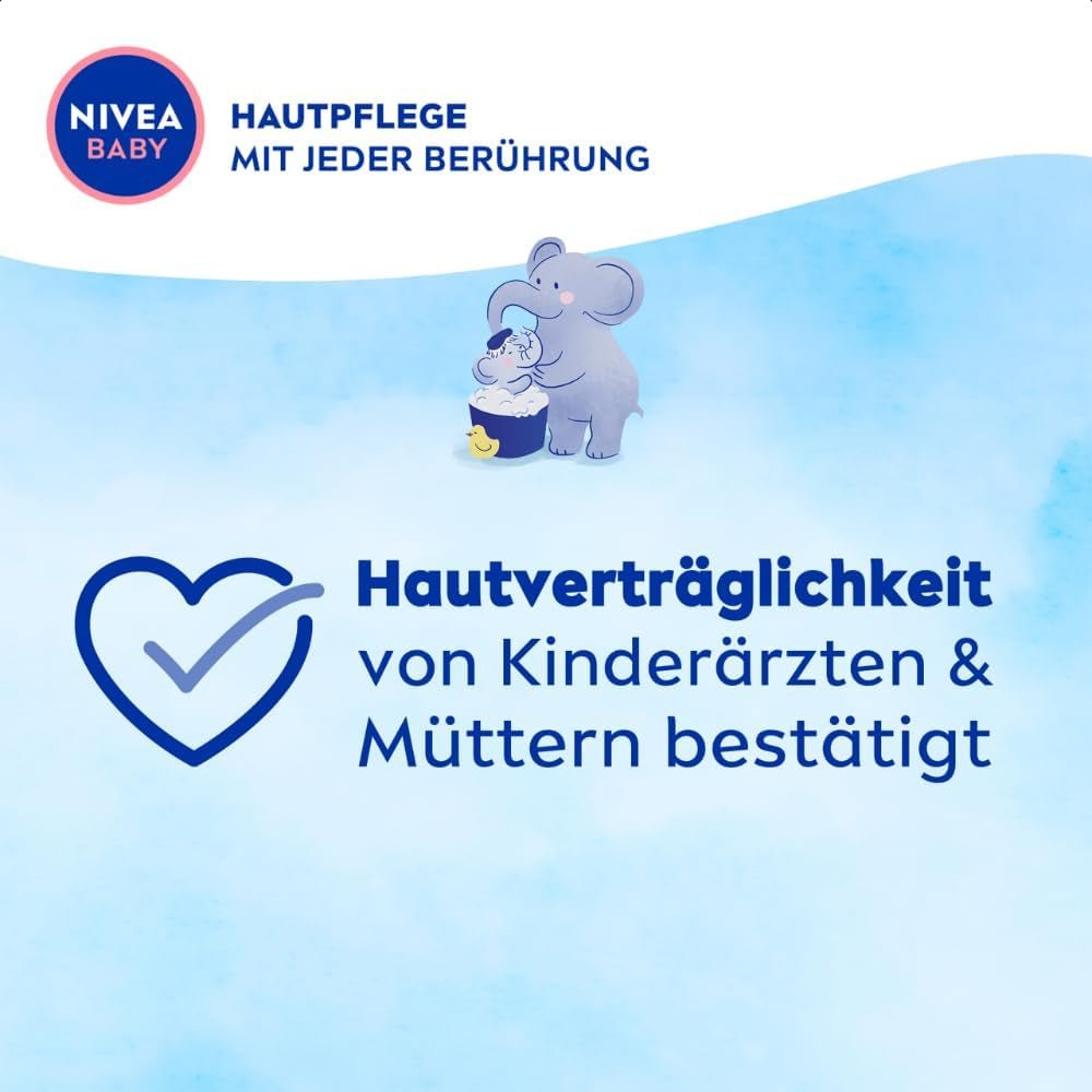 NIVEA BABY koupel & šampon od hlavy až k patě, jemný veganský šampon pro dětskou pokožku a vlásky s mandlovým olejem, relaxační sprchový gel s hypoalergenním složením bez parabenů a mikroplastů (200 ml) Děti - péče o pleť a koupel Naty Shop