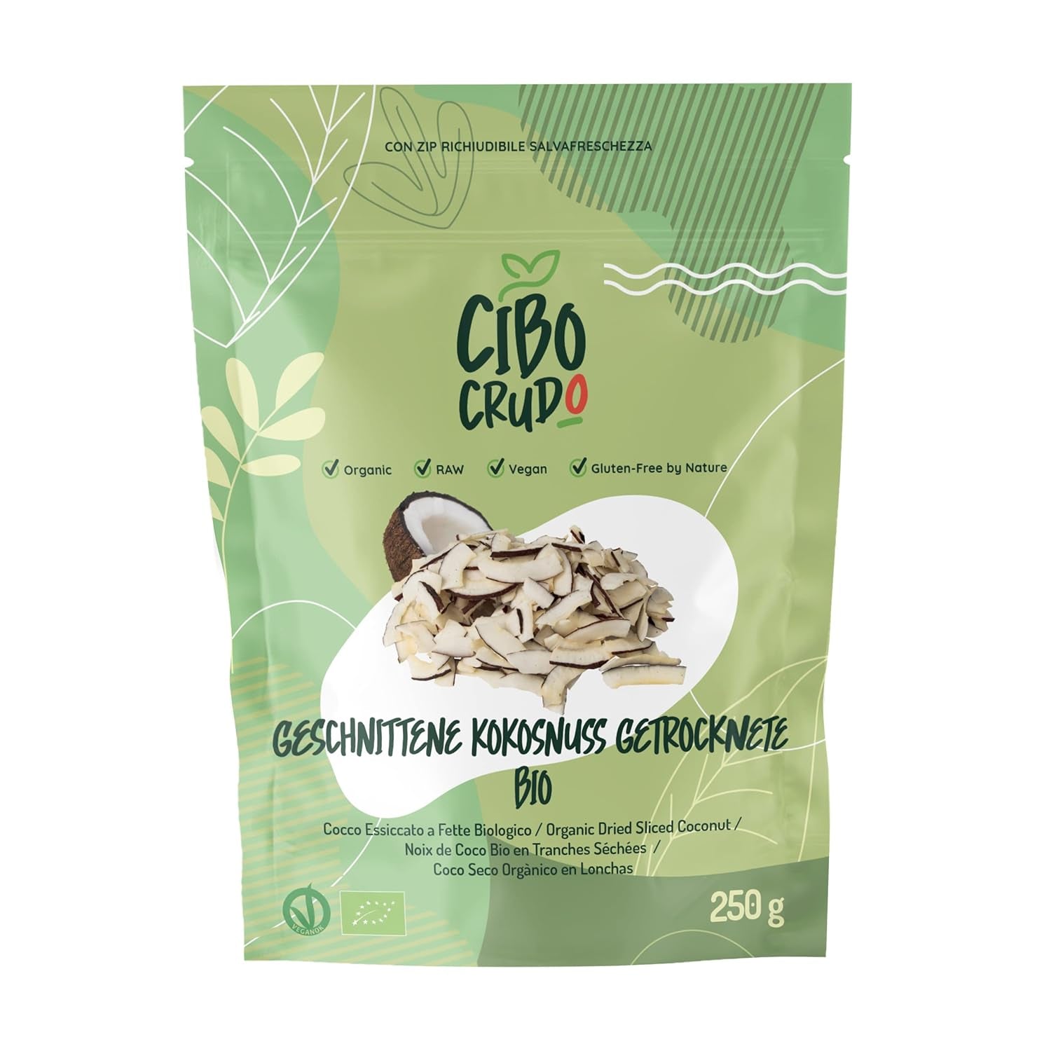 Bio kokos strouhaný - 200g. Sušené kokosové chipsy Neslazené a suché. Kokosové lupínky. Kokosové lupínky sušené na slunci. Vynikající jako svačina a pro sladké recepty Naty Shop Dehydratované produkty 250 G (1 balení) Kokosové plátky
