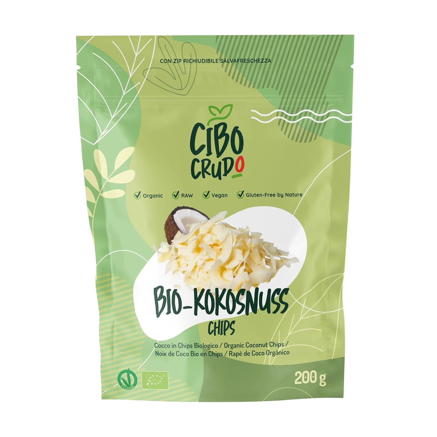 Bio kokos strouhaný - 200g. Sušené kokosové chipsy Neslazené a suché. Kokosové lupínky. Kokosové lupínky sušené na slunci. Vynikající jako svačina a pro sladké recepty Naty Shop Dehydratované produkty 200 G (1 balení) Kokosové chipsy