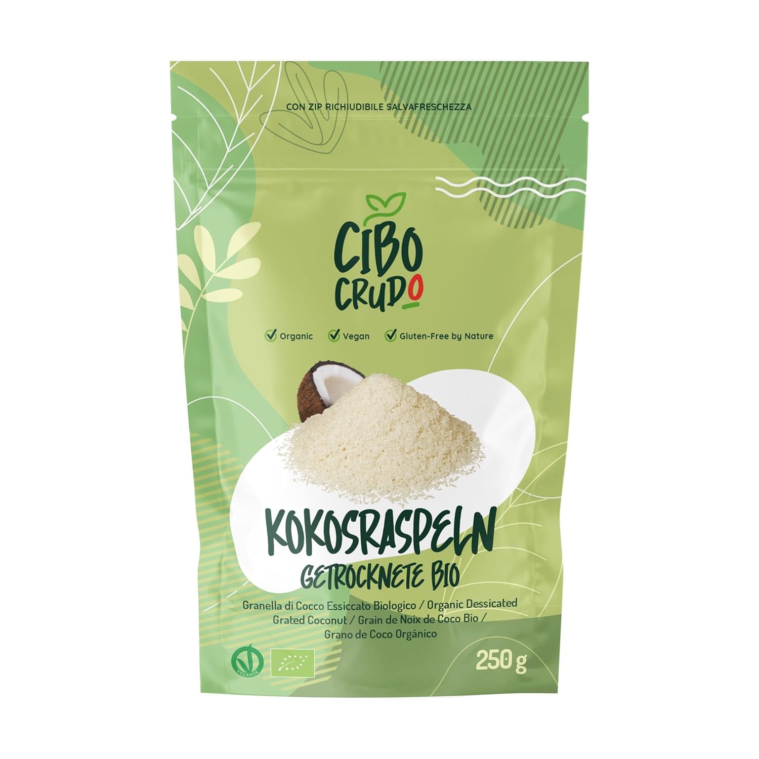 Bio kokos strouhaný - 200g. Sušené kokosové chipsy Neslazené a suché. Kokosové lupínky. Kokosové lupínky sušené na slunci. Vynikající jako svačina a pro sladké recepty Naty Shop Dehydratované produkty 250 G (1 balení) Strouhaný kokos