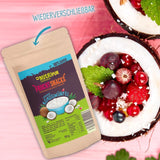 Lyofilizovaný kokos: 50 g lyofilizovaného ovoce - veganské sladkosti slazené kokosové kostky - přirozeně sušené ovoce z NutriPur Dehydratované produkty Naty Shop