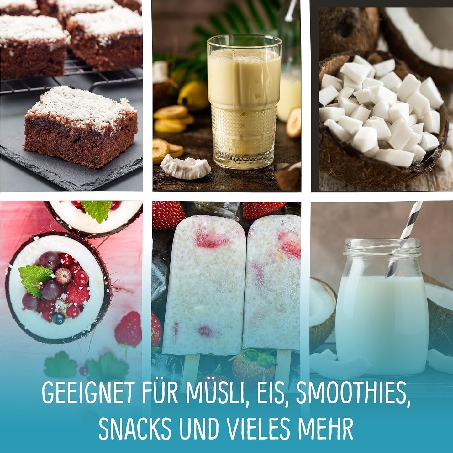 Lyofilizovaný kokos: 50 g lyofilizovaného ovoce - veganské sladkosti slazené kokosové kostky - přirozeně sušené ovoce z NutriPur Dehydratované produkty Naty Shop