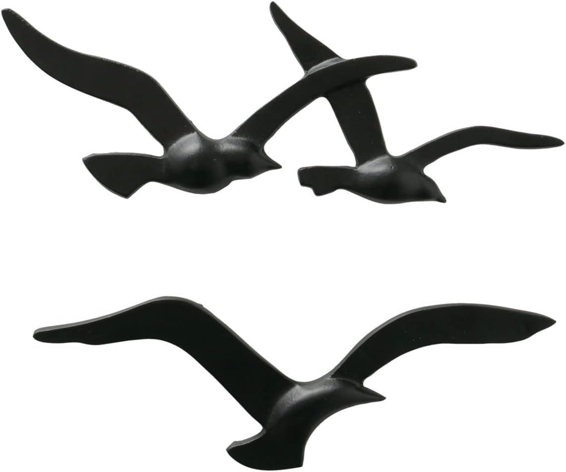 Birdy Wall Art (zlato, kovové nástěnné dekorace, námořní motiv, fototapeta předsíň / obývací pokoj / jídelna) 1011623 Naty Shop Sochy a sochy Černá