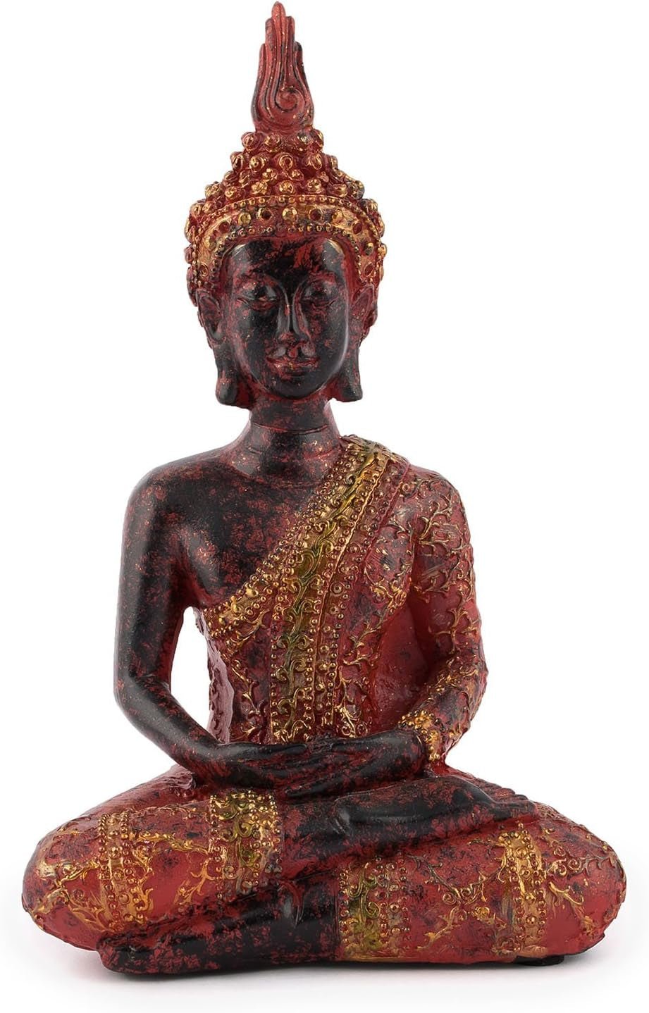 dekorativní pyžomový Buddha, meditující, socha s červeným / zlatým pláštěm Sošky a plastiky Naty Shop Výchozí název
