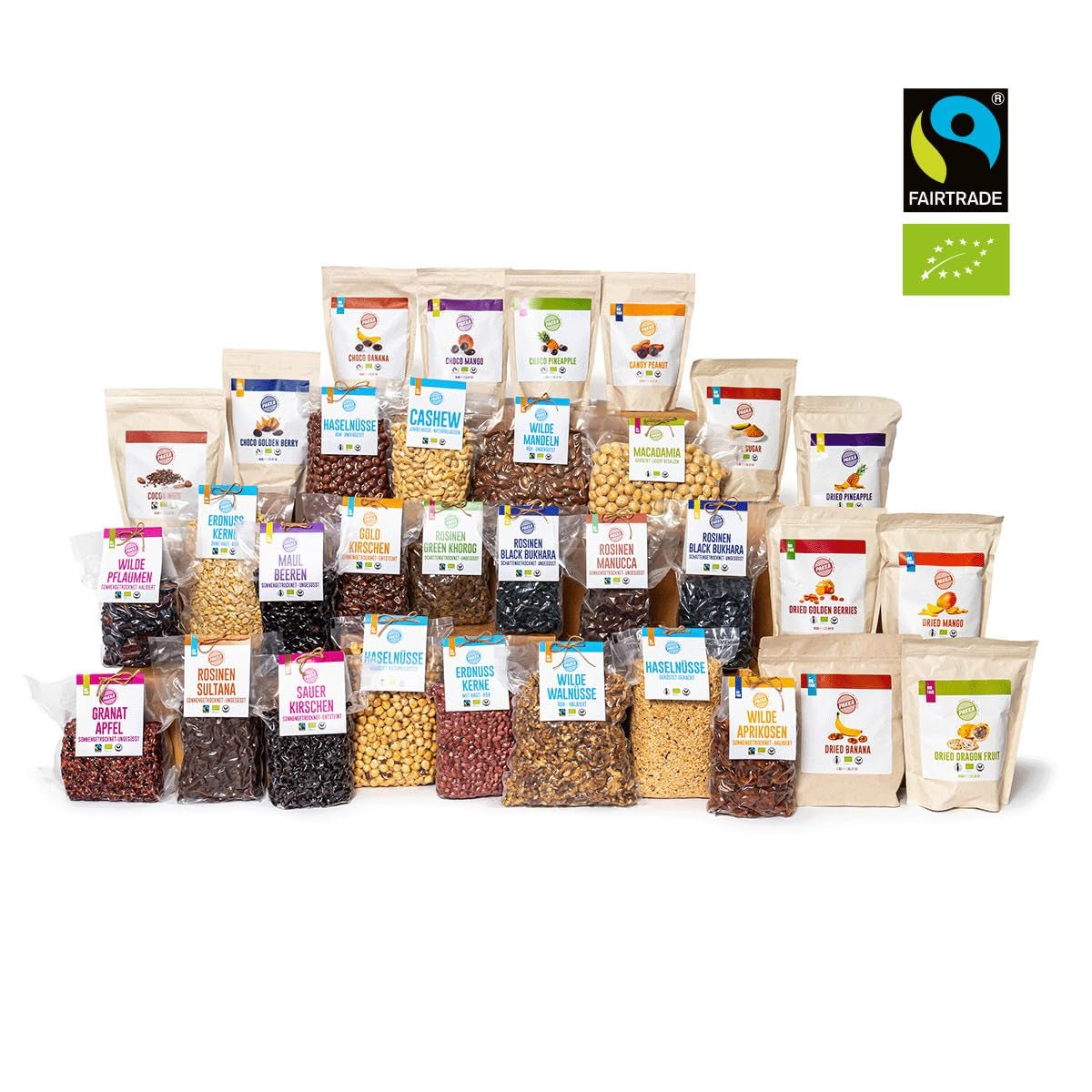 PAKKA - Organické Fairtrade zlaté třešně sušené na slunci 500 g, divoké třešně žluté, nesemenané, neslazené, přímo od malých farmářů v Samarkandu, Uzbekistán, veganské, 500 g (1 balení) Naty Shop Dehydratované produkty