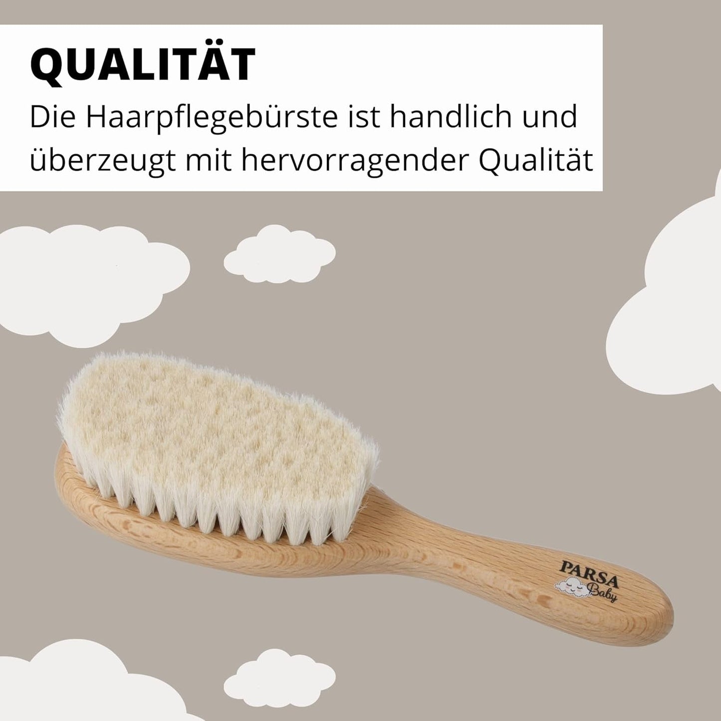 PARSA Beauty dětský kartáč na vlásky s kozí srstí - kartáč na dětské vlásky vyrobený z FSC® certifikovaného bukového dřeva - kartáč pro péči o jemné dětské vlásky - dětský kartáč Děti - péče o pleť a koupel Naty Shop