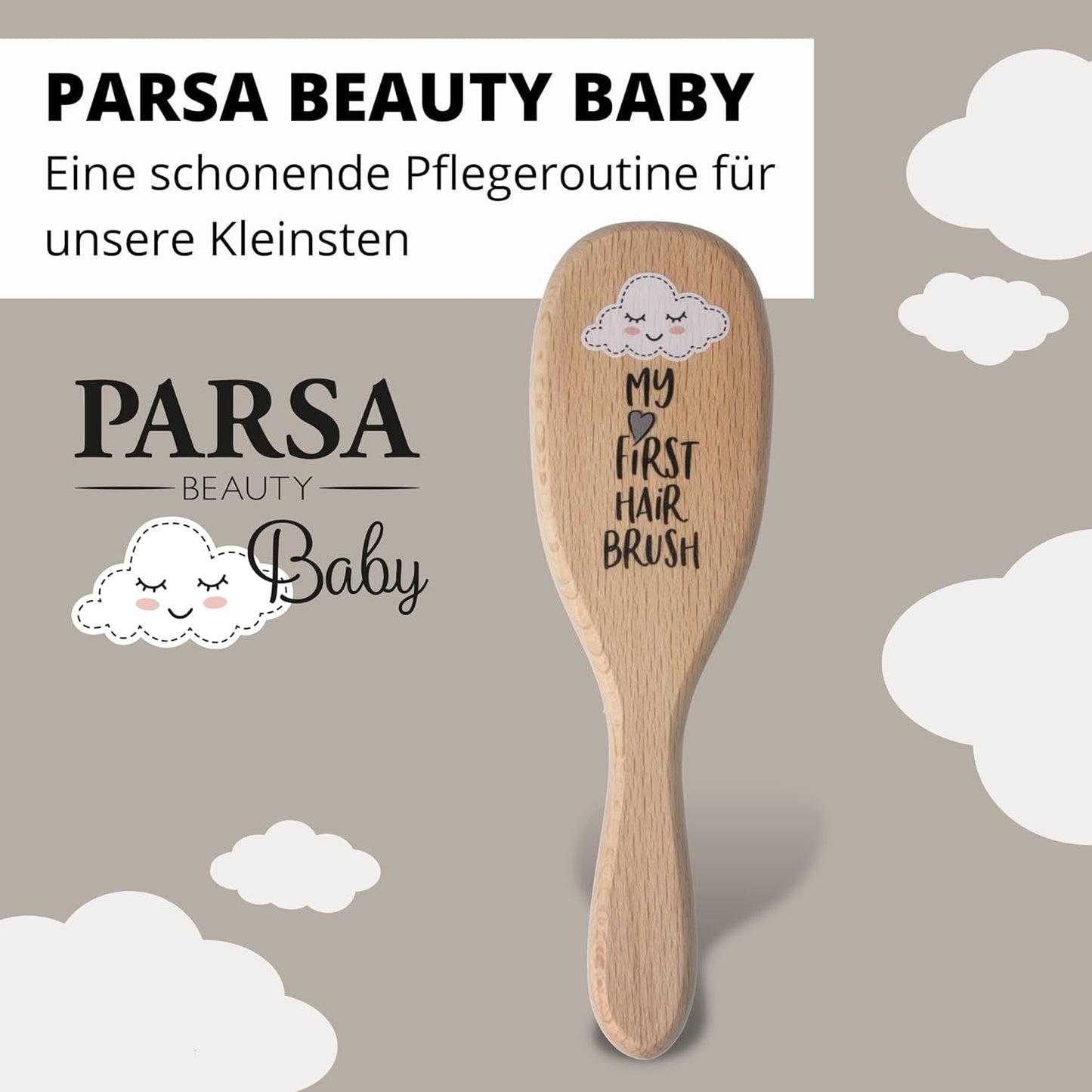 PARSA Beauty dětský kartáč na vlásky s kozí srstí - kartáč na dětské vlásky vyrobený z FSC® certifikovaného bukového dřeva - kartáč pro péči o jemné dětské vlásky - dětský kartáč Děti - péče o pleť a koupel Naty Shop