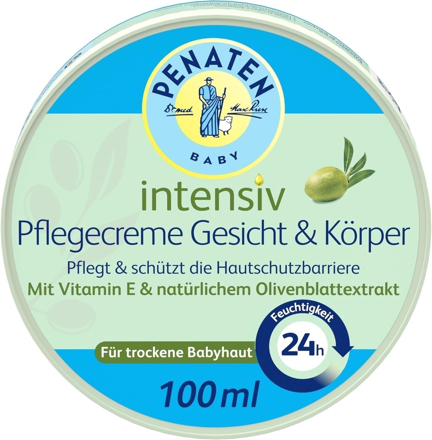 PENATEN krém intenzivní péče na obličej a tělo (100 ml), rychle se vstřebávající krém na obličej a tělo pro děti, hydratuje po dobu 24 hodin, s vitamínem E a přírodním extraktem z olivových listů Děti - Koupel a péče o pleť Naty Shop Výchozí název