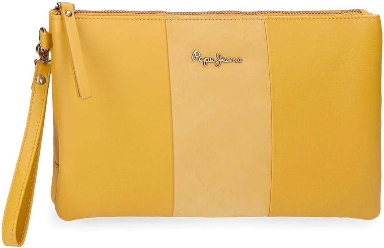 Pepe Jeans Double Wallet Žlutá kabelka 27x17x2 cm kožená Peněženka Dámská Naty Shop Žlutá kabelka