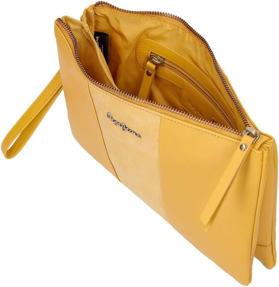 Pepe Jeans Double Wallet Žlutá kabelka 27x17x2 cm kožená peněženka Women Naty Shop