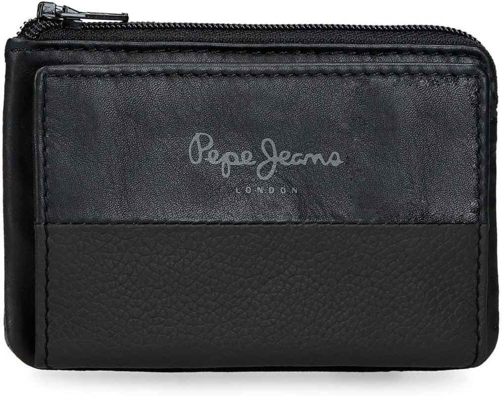 Pepe Jeans Joumma Bags Double Peněženka, Černá, 11 x 7 x 1,5 cm, Kůže, Černá, One Size, Peněženka Pánská peněženka Naty Shop Výchozí název