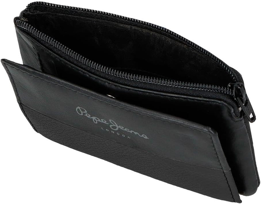 Pepe Jeans Joumma Bags Double Peněženka, Černá, 11 x 7 x 1,5 cm, Kůže, Černá, Jedna velikost, Peněženka Pánská peněženka Naty Shop