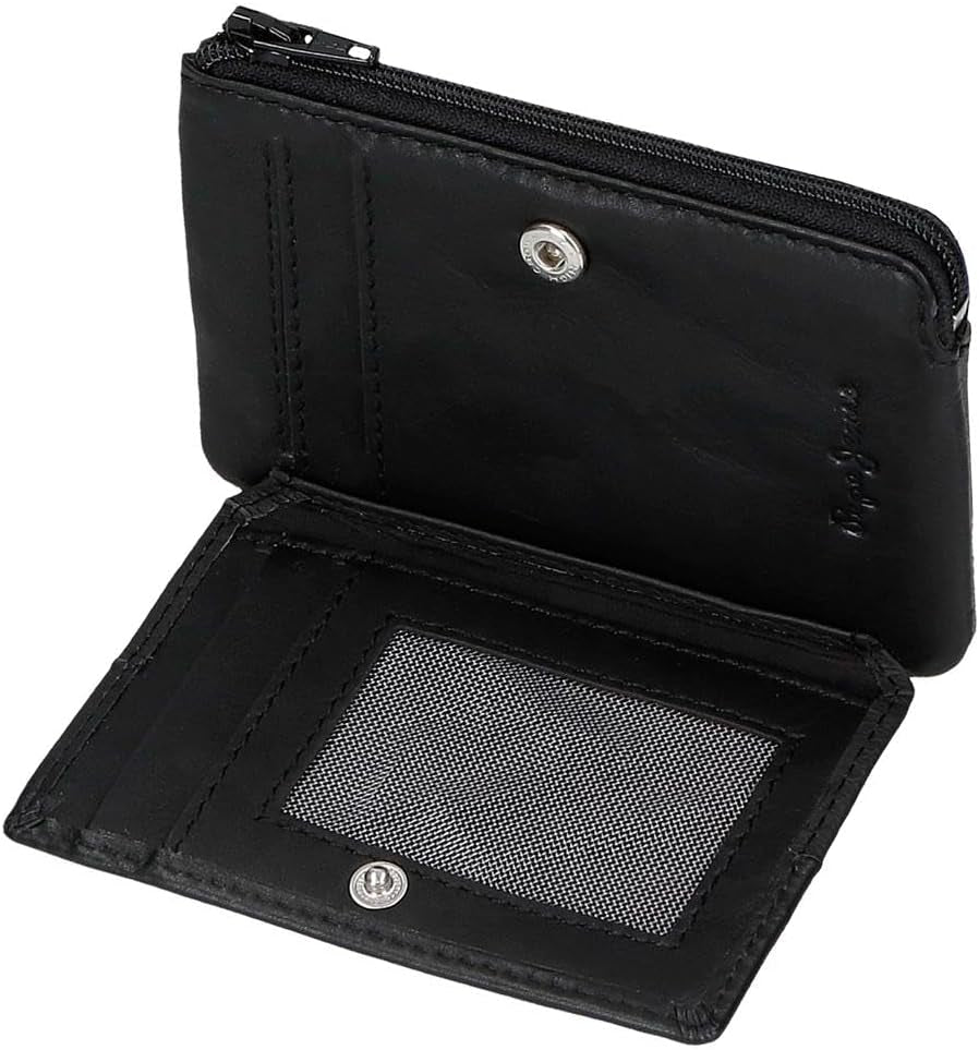 Pepe Jeans Joumma Bags Double Peněženka, Černá, 11 x 7 x 1,5 cm, Kůže, Černá, Jedna velikost, Peněženka Pánská peněženka Naty Shop