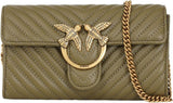 Pinko Ladies Sheep Nappa Love ONE Wallet C SCHAFNAPPA Dámská peněženka Naty Shop V62Q_Verde Abete-Antique Gold Jedna velikost pro všechny