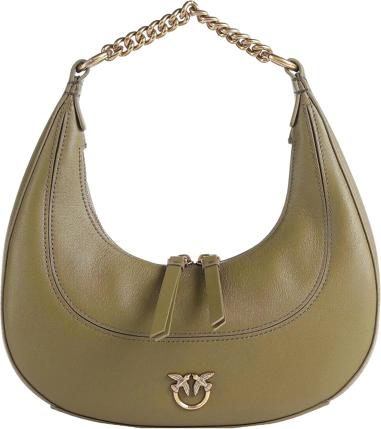 Pinko dámské BRIOCHE HOBO Mini KALB MORB, V62q_Green Thread-Antique Gold Bags Women Naty Shop Výchozí název