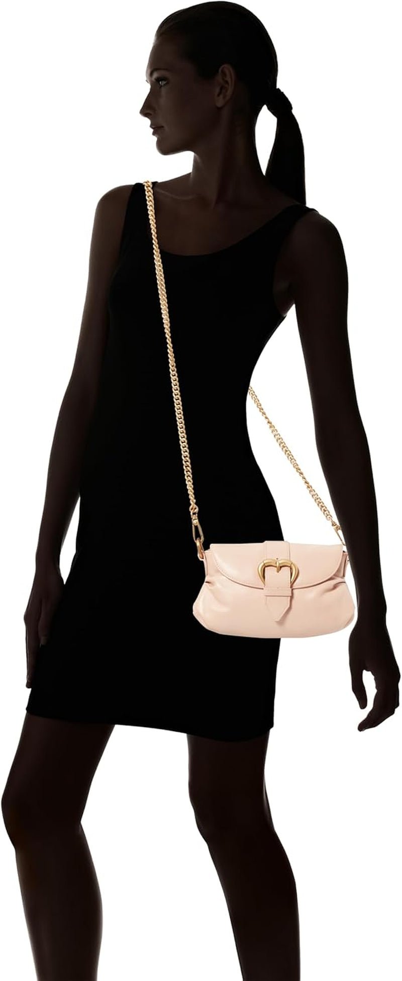 Pinko Dámská mini křišťálová taška přes rameno Jolene, O81m_Chocolate Gold Dámské tašky Naty Shop
