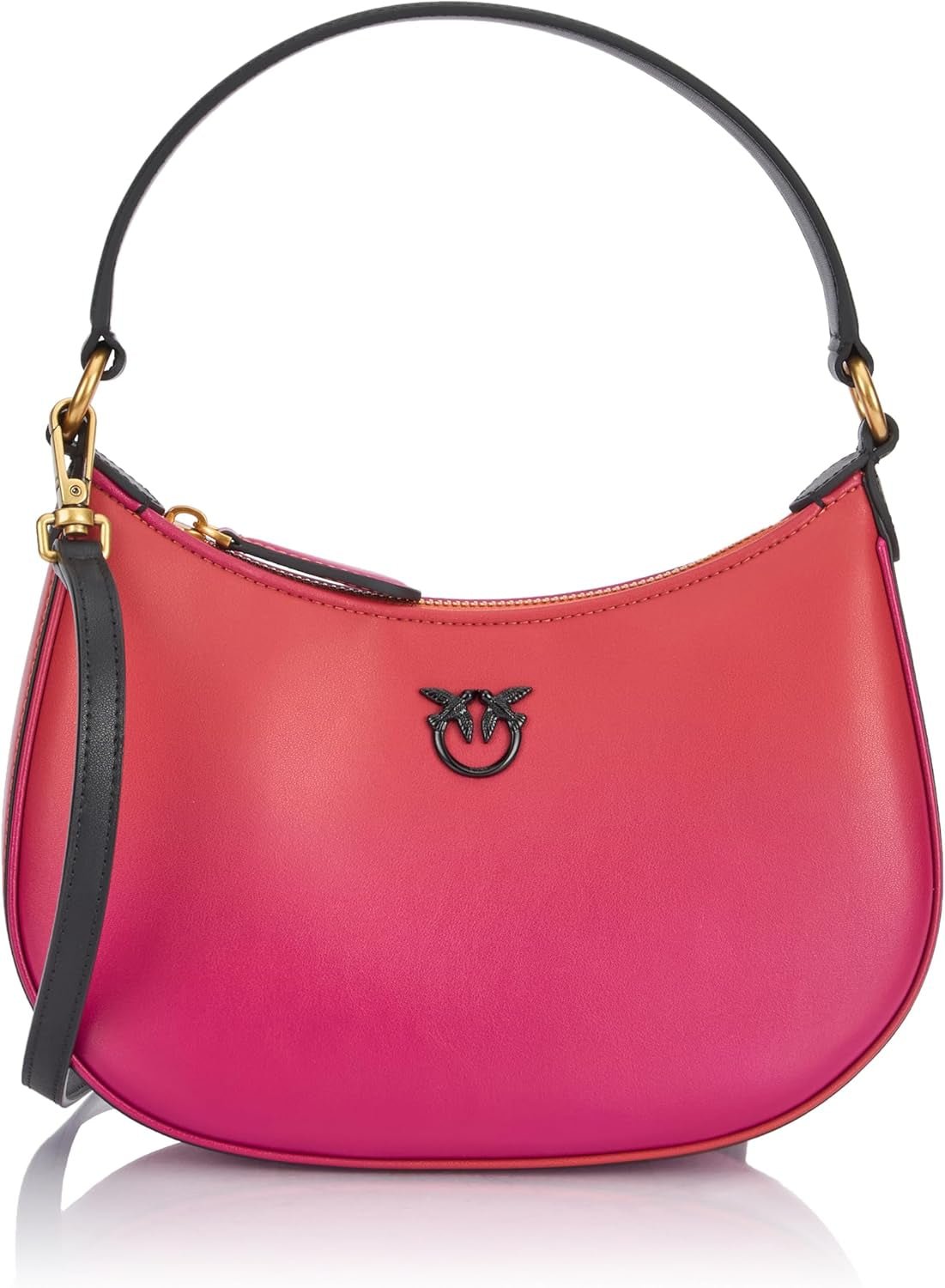 Pinko Half Moon mini kožená taška s přechodovou barvou, ya4l_Mult.fuchsia, oranžovo-černá Dámské tašky Naty Shop Výchozí název