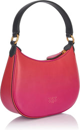 Pinko Half Moon mini kožená taška s přechodovou barvou, ya4l_Mult.fuchsia, oranžovo-černá Dámské tašky Naty Shop